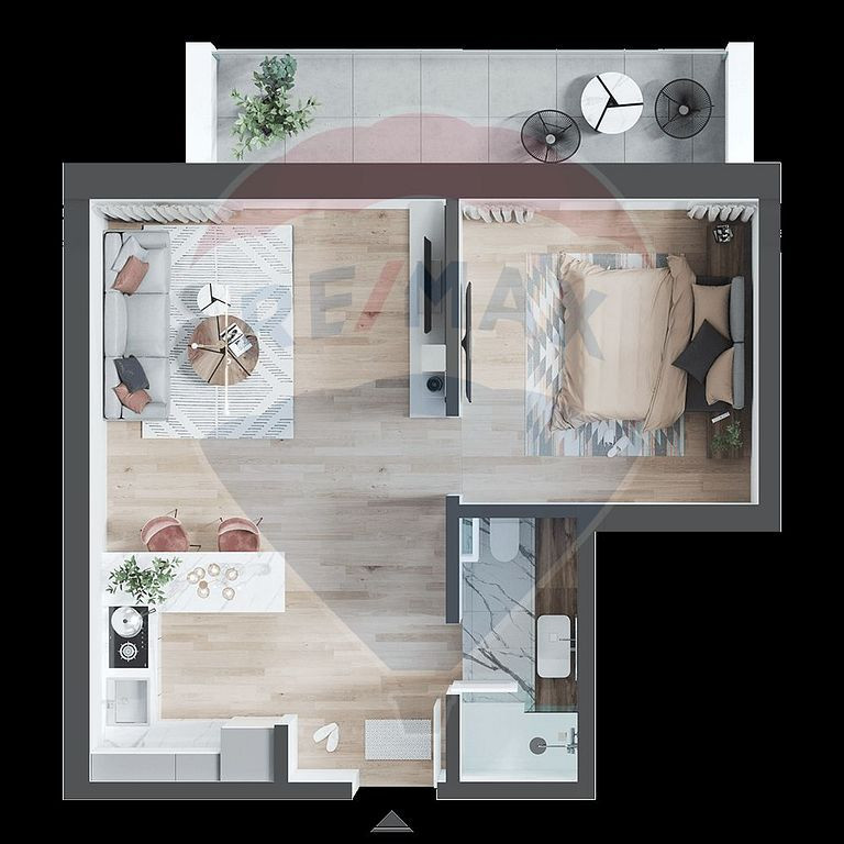 Apartament cu 2 camere, tip studio, de vânzare, Nufărul