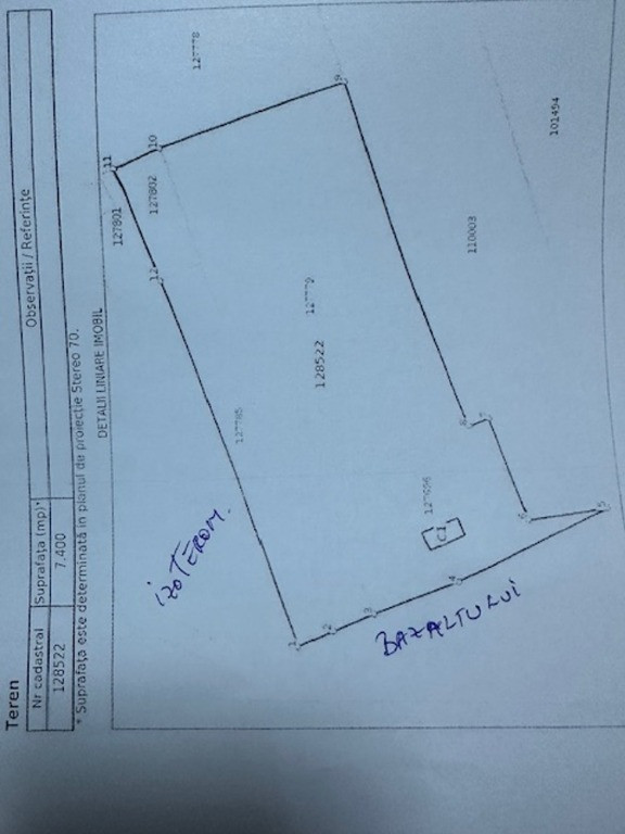 BAZALTULUI teren intravilan - zona industriala 7400mp deschidere mare!