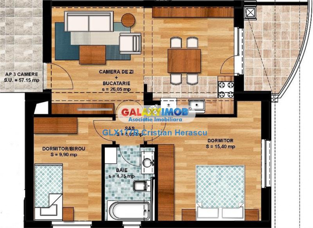 Apartament 3 camere Golden Rose Residence Chitila Mogosoaia