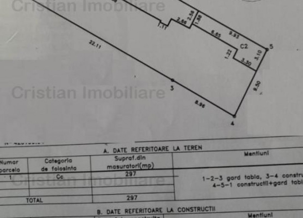 ID 15729 - Teren 297 mp, deschider 10 m, Radu Negru - Buzau