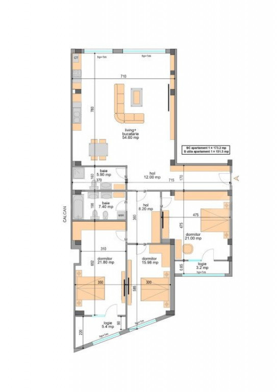 Apartament 4 camere, decomandat, 151.5mp zona Centrala