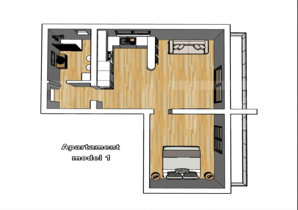 Apartament cu 2 camere, 69 mp, balcon, zona de Centura