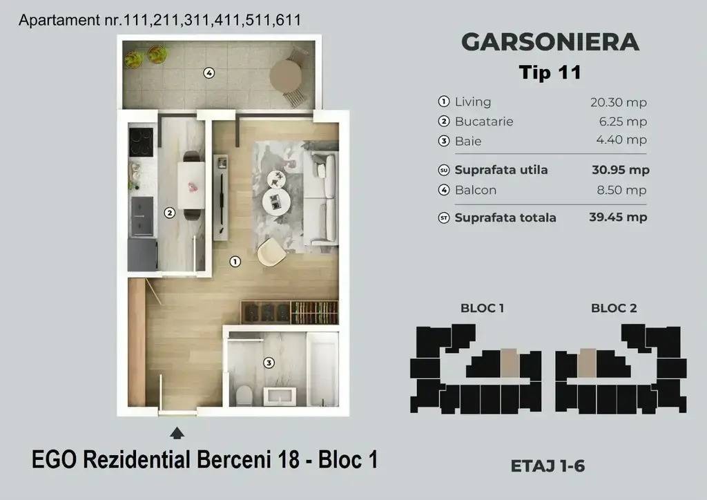 Nou - Garsoniera - Berceni 18 - Bloc 1