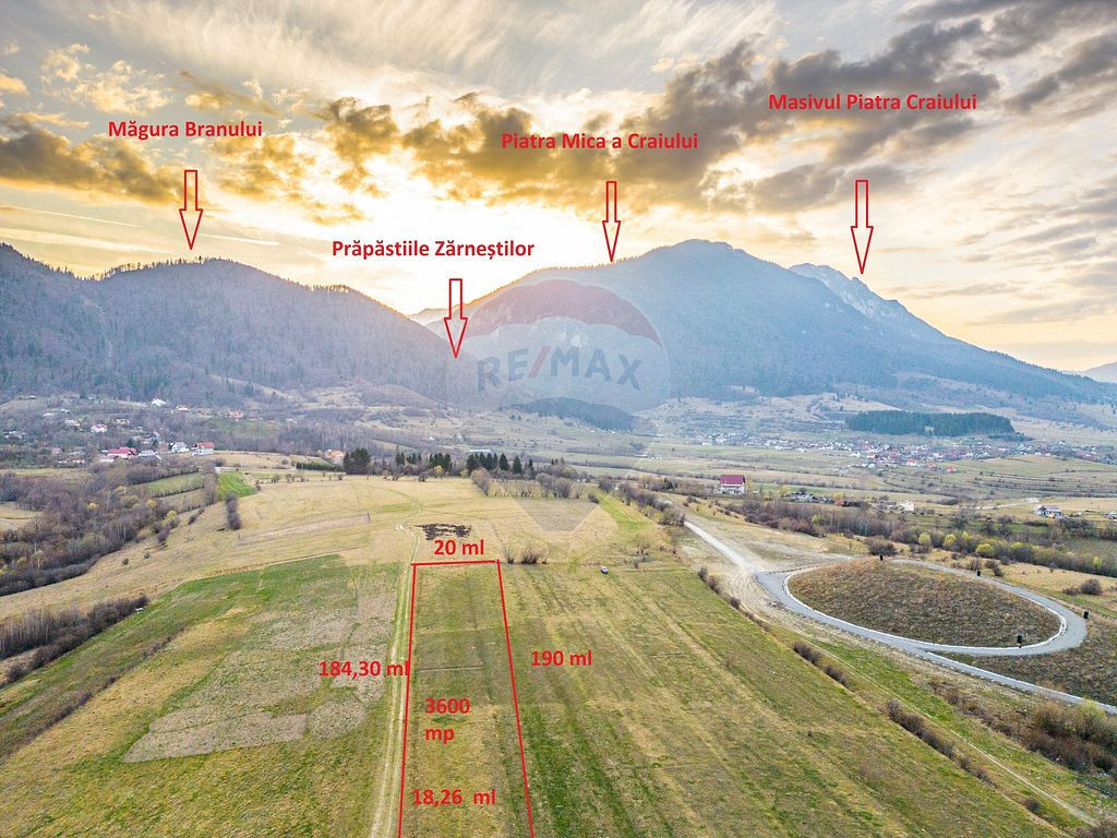 Teren 3,600mp Zărnești, zona Tohanița/Parcelabil /Peis...