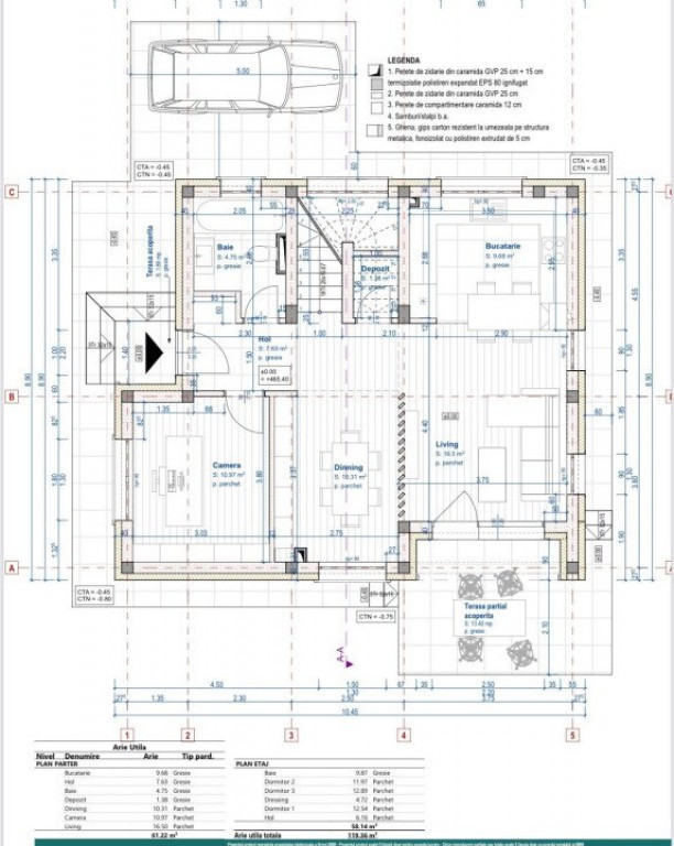 Casa individuala, 120 mp, 550 mp teren, Gilau