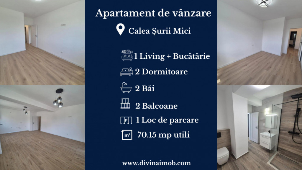 Apartamente noi, 3 camere, 70.15 mpu, Calea Surii Mici