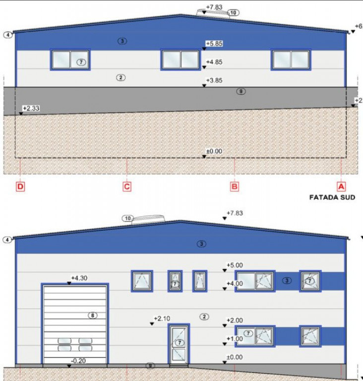 Hala in curs de constructie, 440 mp , 880 mp teren, acces fa