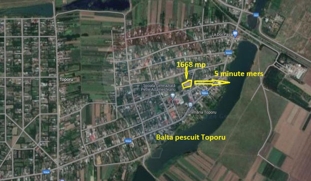 Teren 1,668mp Balta pescuit Toporu