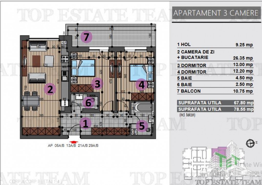 Apartament de 3 camere de in Berceni Grand Arena