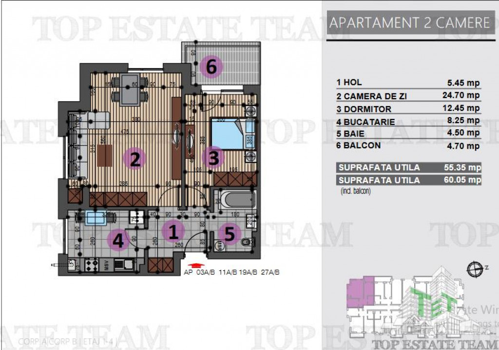 Apartament de 2 camere de in Berceni Grand Arena