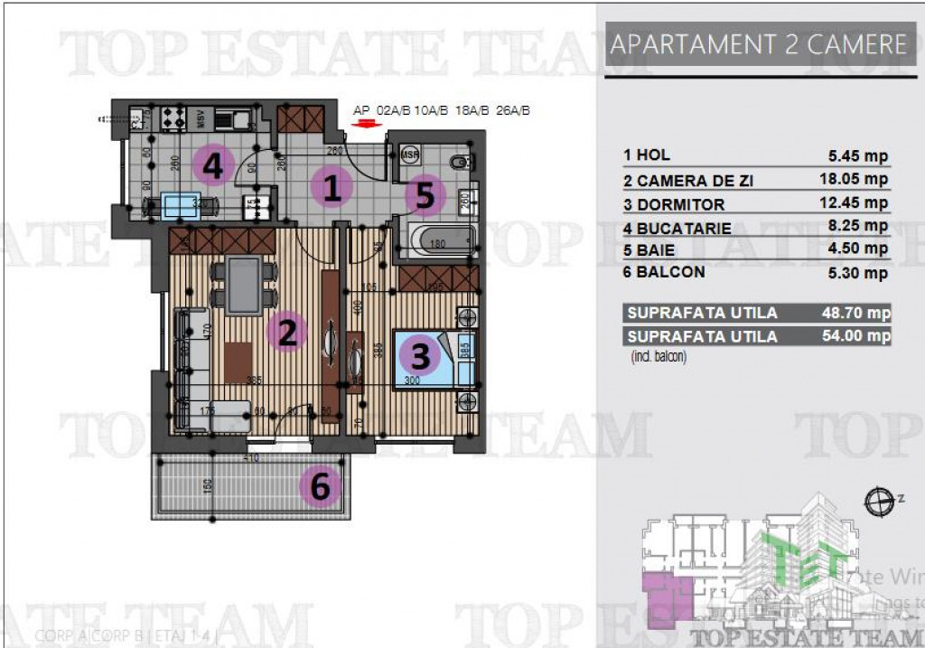 Apartament de 2 camere de in Berceni Grand Arena