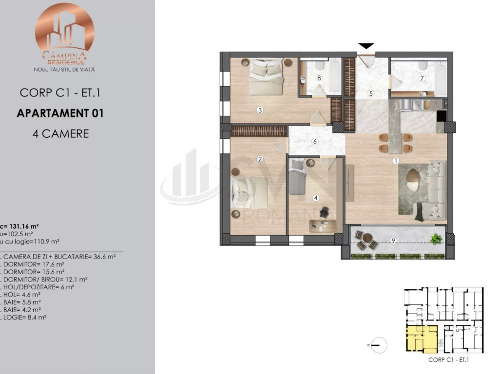 Apartament 4 camere I Campina Residence I Proiect Nou I D...