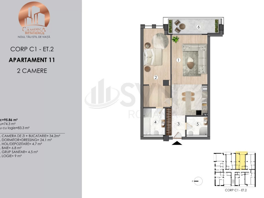 Apartament 2 camere I Campina Residence I Proiect Nou I D...