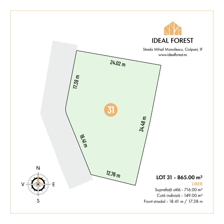 Ideal Forest -vindem LOT 31 - 865.00 m2