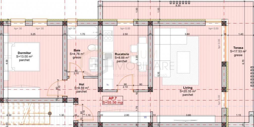 BRAYTIM - 2 Camere - Etajul 1 - Decomandat - Zona in dezvolt