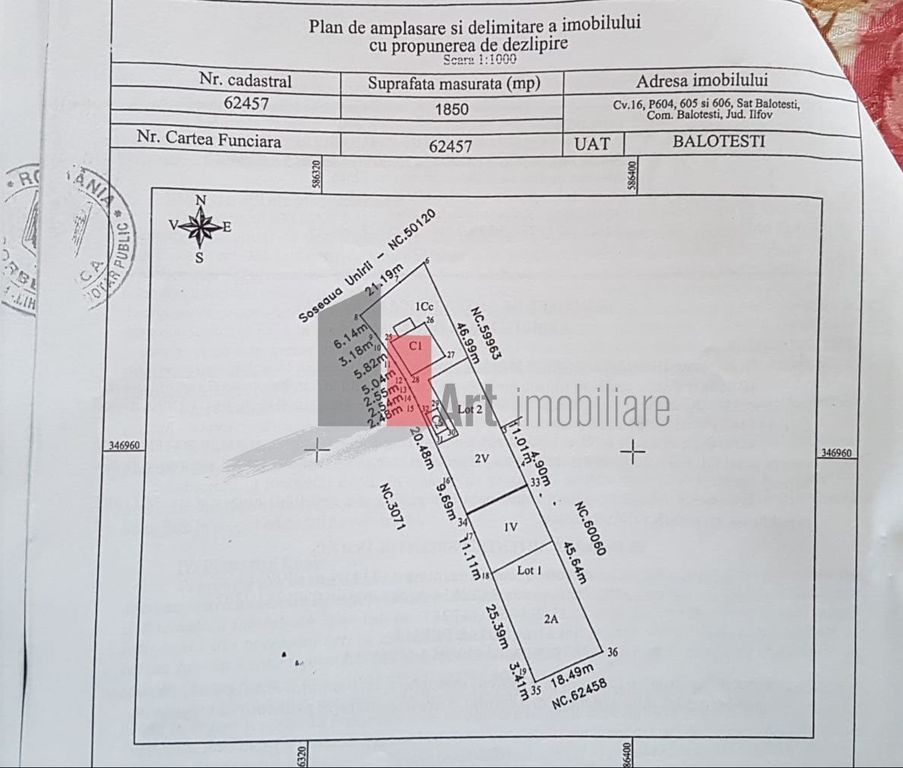 Teren de vanzare Balotesti - Soseaua Unirii