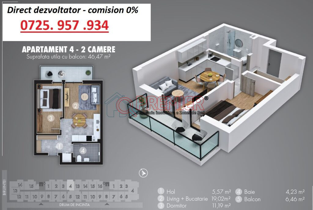 Metrou Berceni 3 minunte - 2 camere la promotie