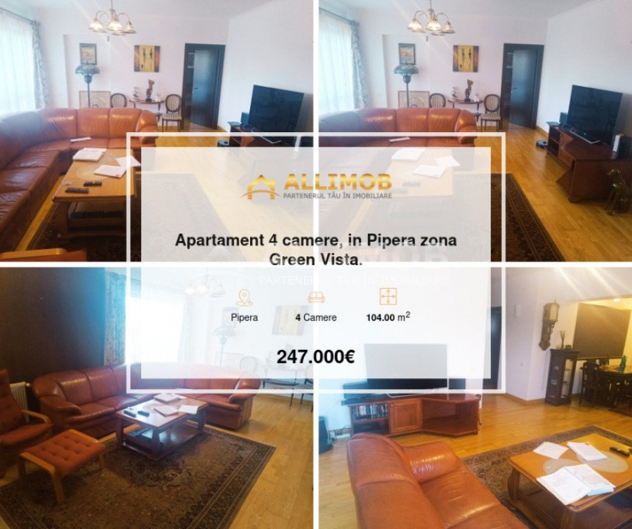 Apartament 4 camere, 104 mp utili, in Pipera zona Green Vis