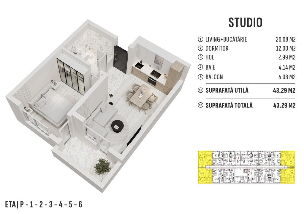 Studio - Ideal pentru Investitie - Direct Dezvoltator