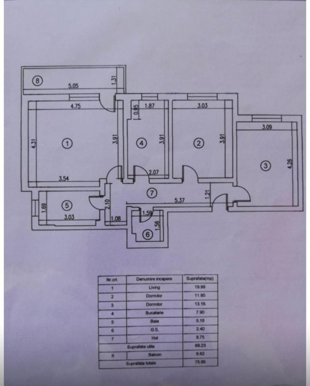 Apartament 3 camere decomandat mobilat si utilat complet