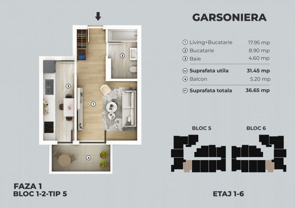 Garsoniera de vanzare - metrou Berceni