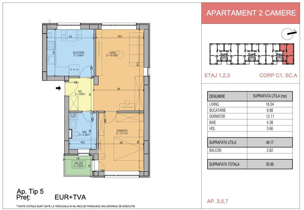 Apartament decomandat, geam la baie, langa stația STB