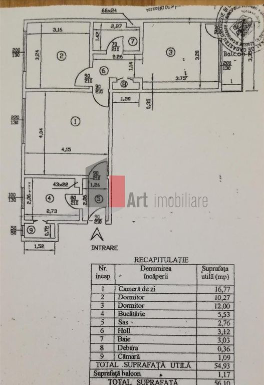 Vânzare apartament 3 camere Cantemir-Mărășești