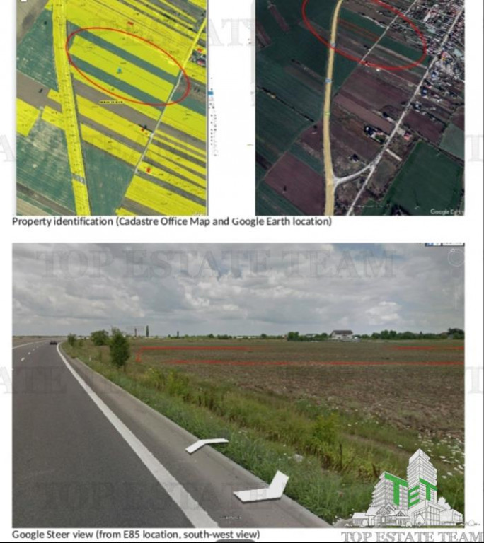 Teren de , 8700 mp, deschidere E 85, Adunatii Copaceni, Gi