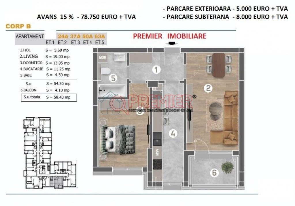 Parcul Tudor Arghezi - Metalurgiei - 2 camere - 78750 euro