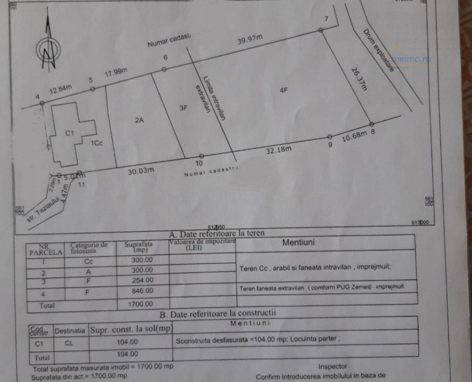 Casa pe teren 1700mp, 1ha de padure si garaj