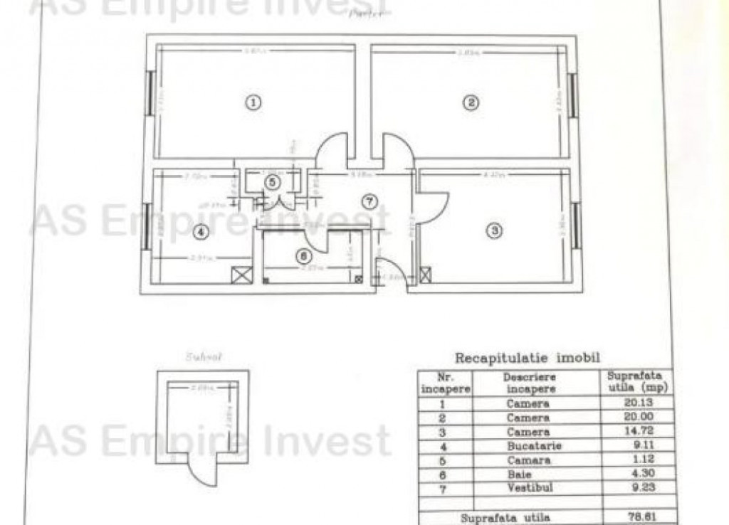 Ap 3 camere decomandat - zona Centrul Civic