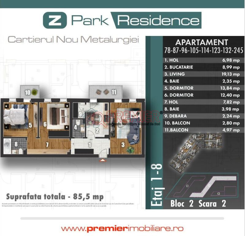 Parcul Tudor Arghezi Apartament 3 Camere Metalurgiei -