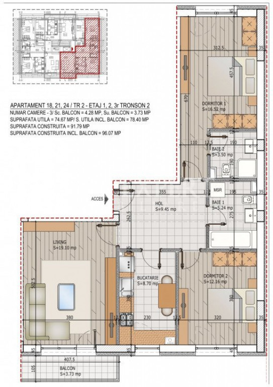 Departe de agitatie si aproape de facilitati -3 camere decom