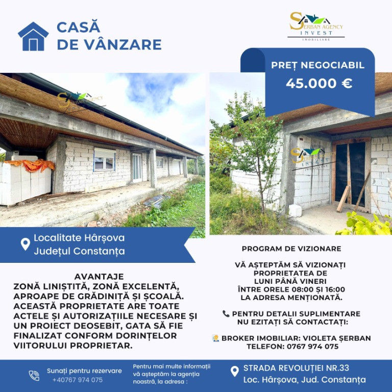 Casă în construcție de vânzare – Hârșova, Strada Eternității