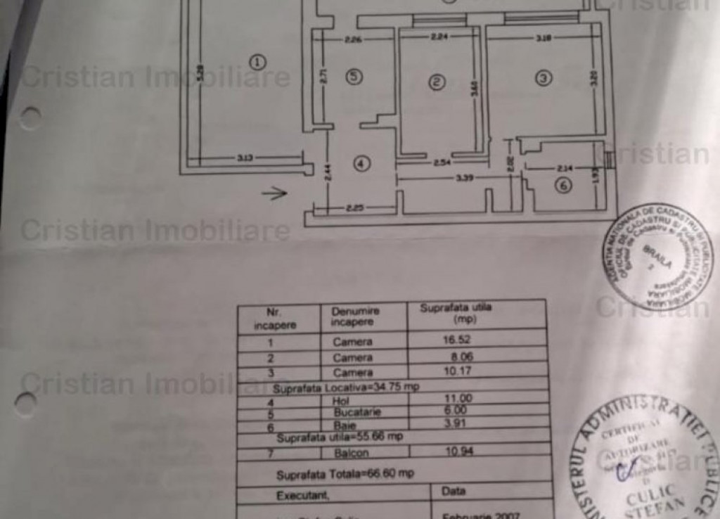 Zona Calarasilor Parter cu balcon 10 m Ultracentral 3 cam c