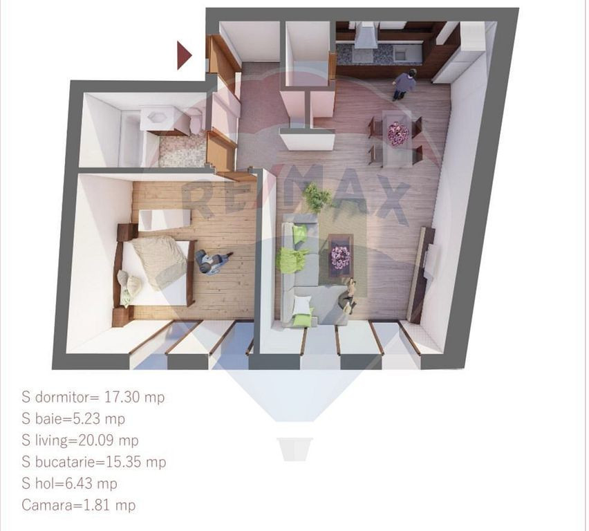 Apartament de vânzare, 2 camere, 66,21mp, Primăriei