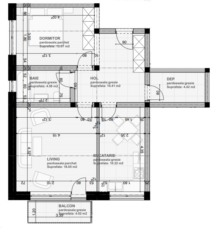 Direct DEZVOLTATOR apartament 2 camere, 60mp, etaj 2, Subcetate City 2