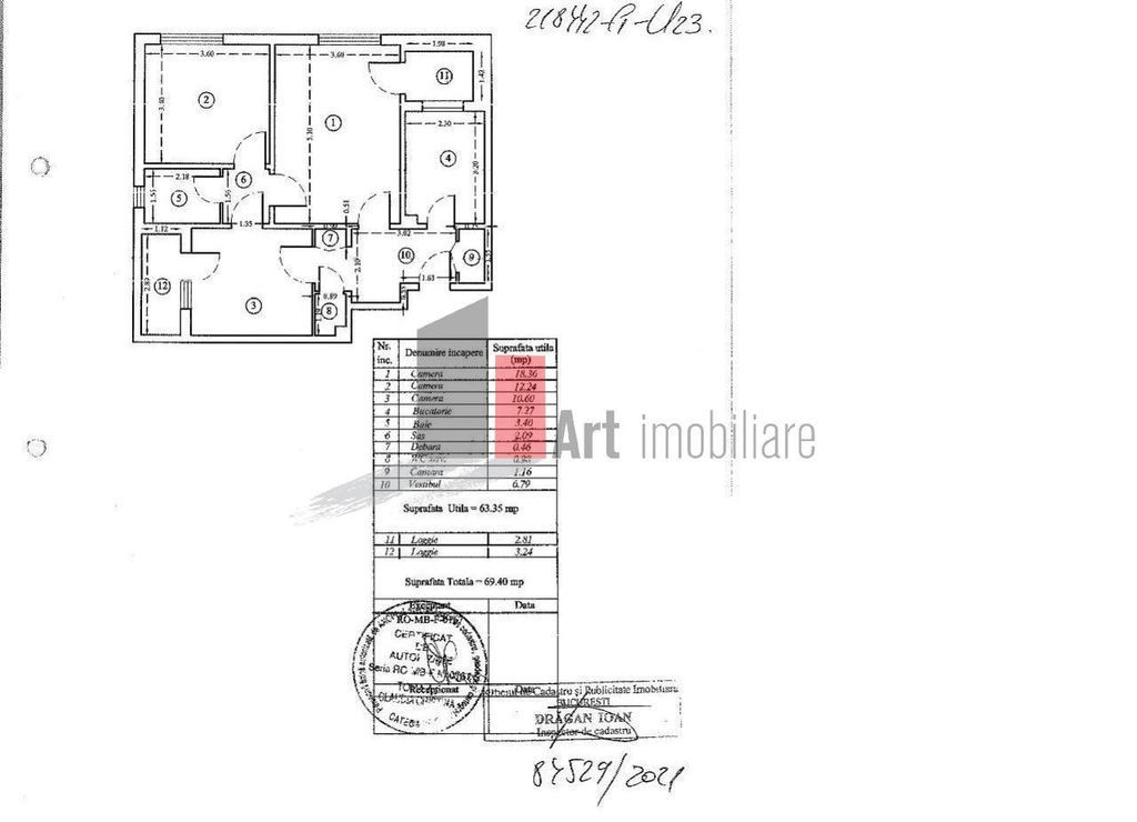 Apartament 3 camre Titan IOR de renovat