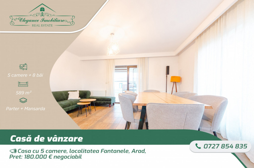 Casa cu 5 camere, localitatea Fantanele, Arad