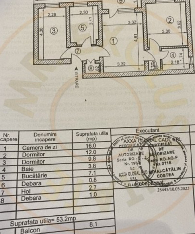 Apartament 3 camere,etaj 2, Craiovei, Pitesti. Comision 0%