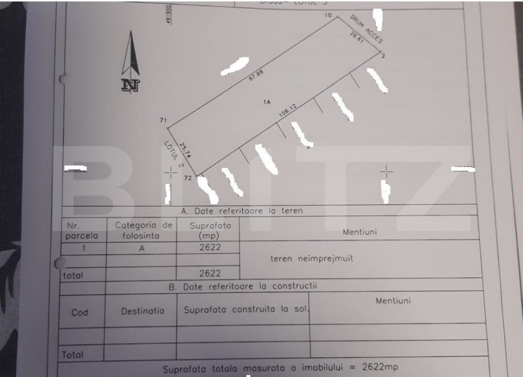 Teren intravilan 1022 mp, zona Geamăna