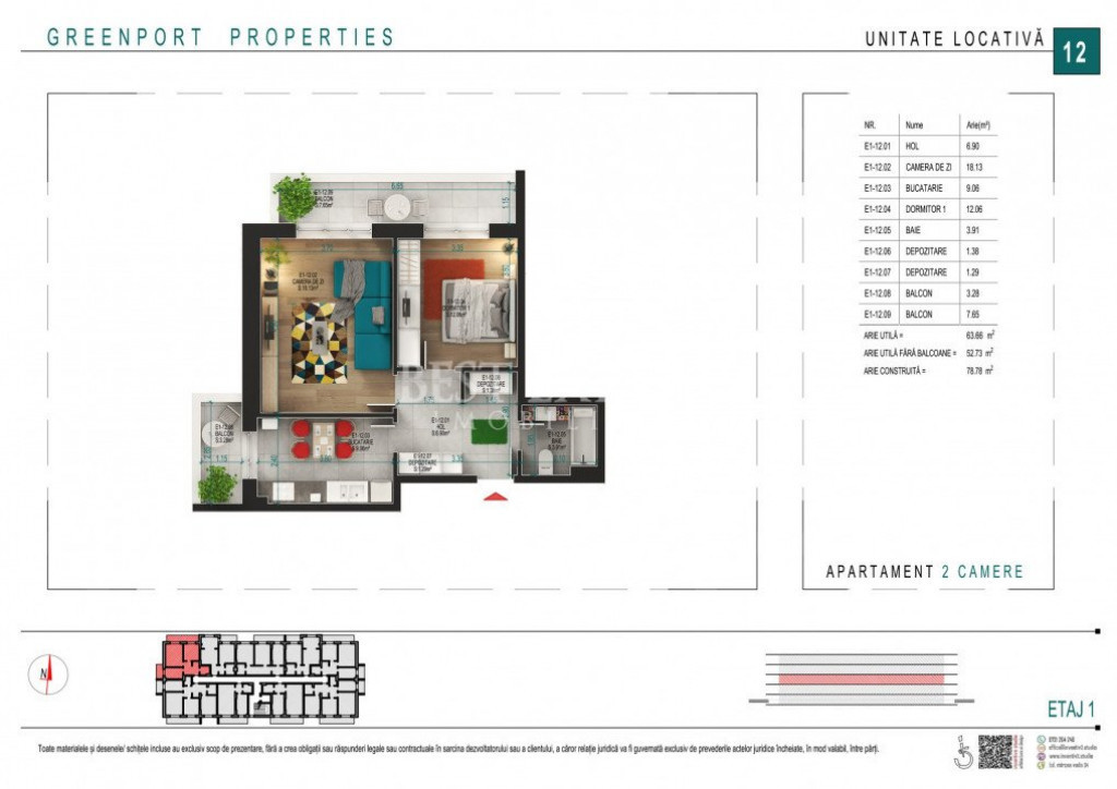 2 camere Ideal Investitie Incalzire Pardoseala -Credit Ipote