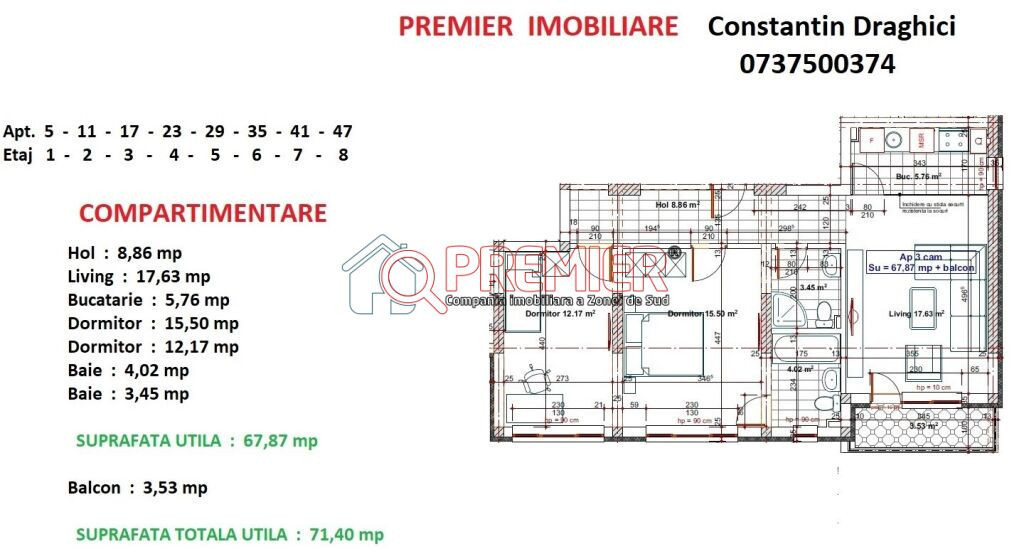 Metalurgiei - Postalionului - 3 camere - 84400 euro