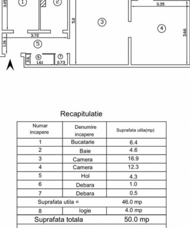 Apartament 2 camere - Podu Roș - bloc fără risc