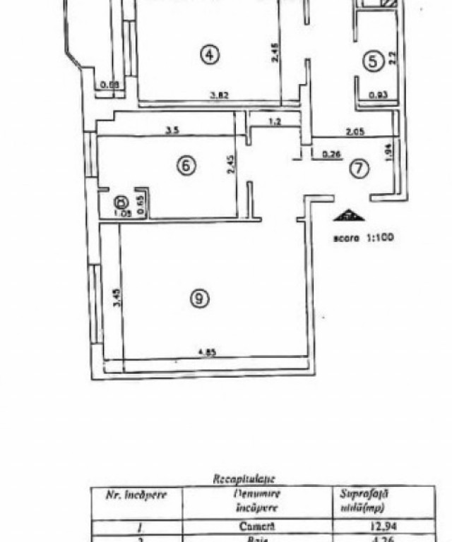 Apartament 3 camere, decomandat, zona Moara de Foc