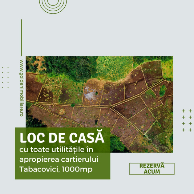 Terenul potrivit pentru viitoarea ta casa-1000mp, langa cart
