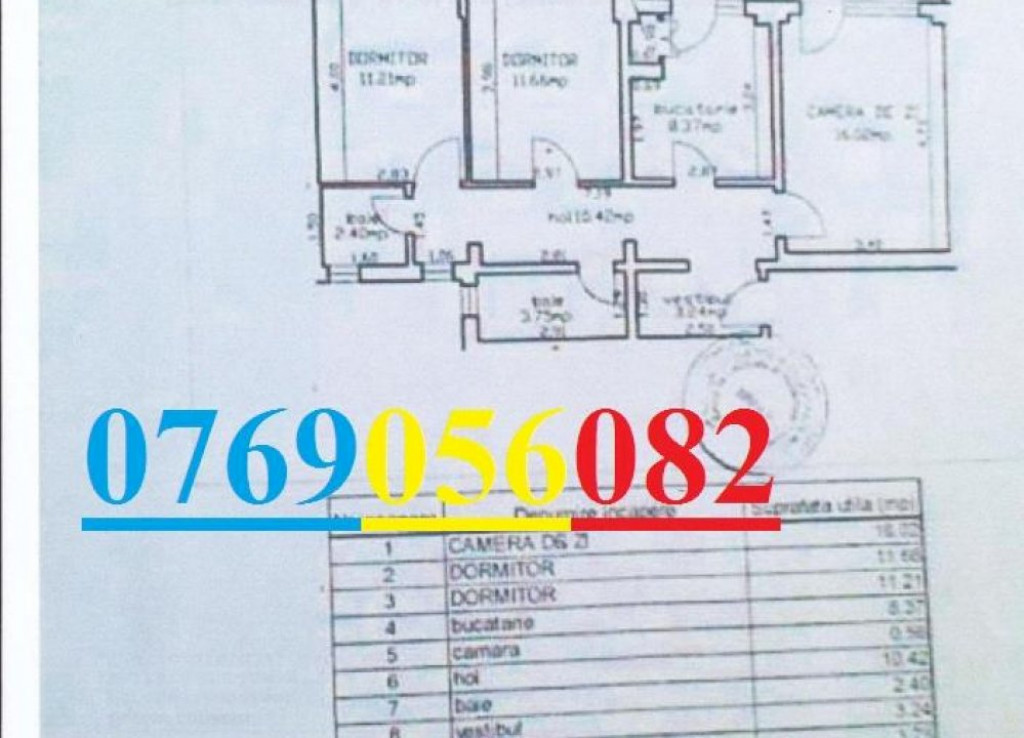 Ap 3 cam zona Vidin conf 1 decomandat LIBER, Spatios, etaj 2