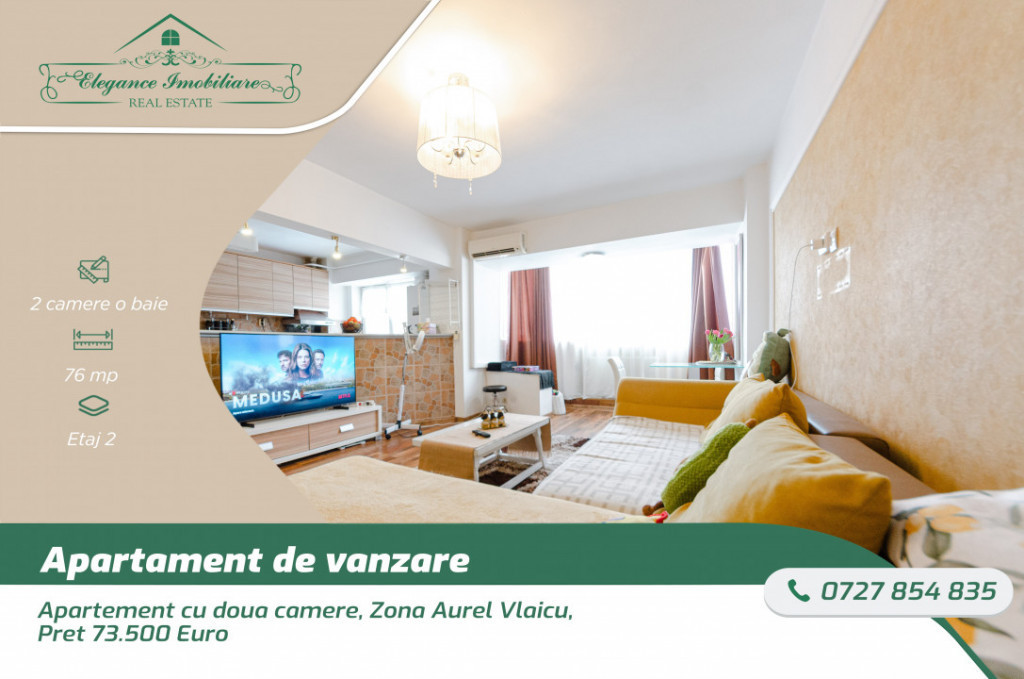 Apartament de vânzare cu doua camere, zona Aurel Vlaicu, pr