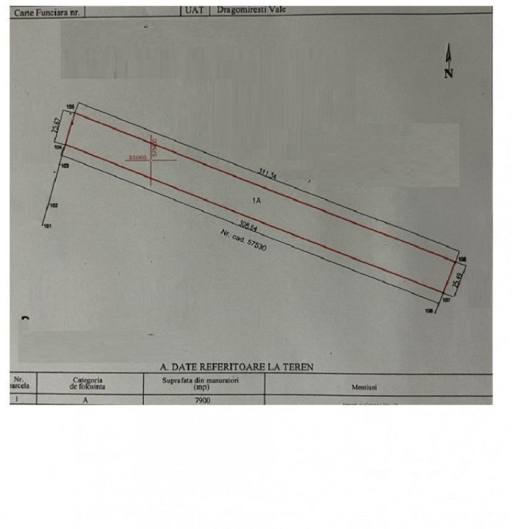 Teren intravilan in Dragomiresti Vale 7900m2 pretabil invest