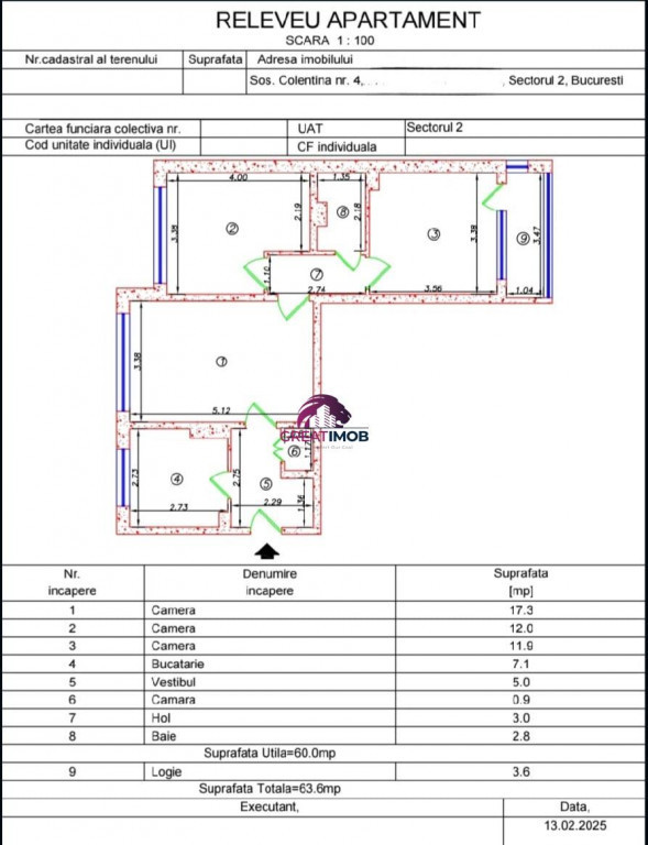 APARTAMENT 3 CAMERE PTA OBOR